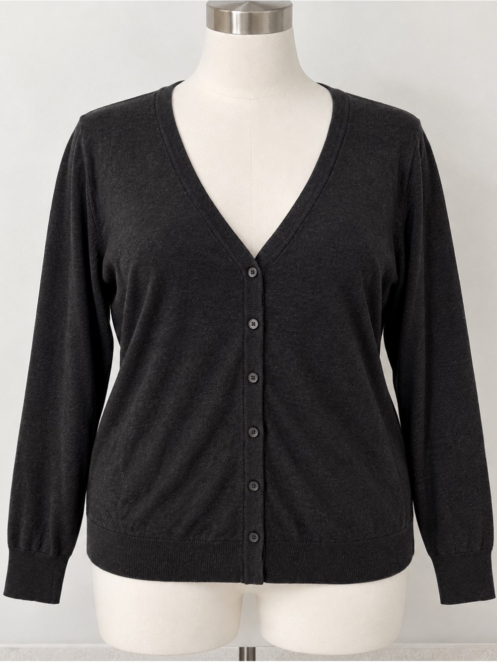 Old Navy Charcoal Grey V-Neck Button Cardigan